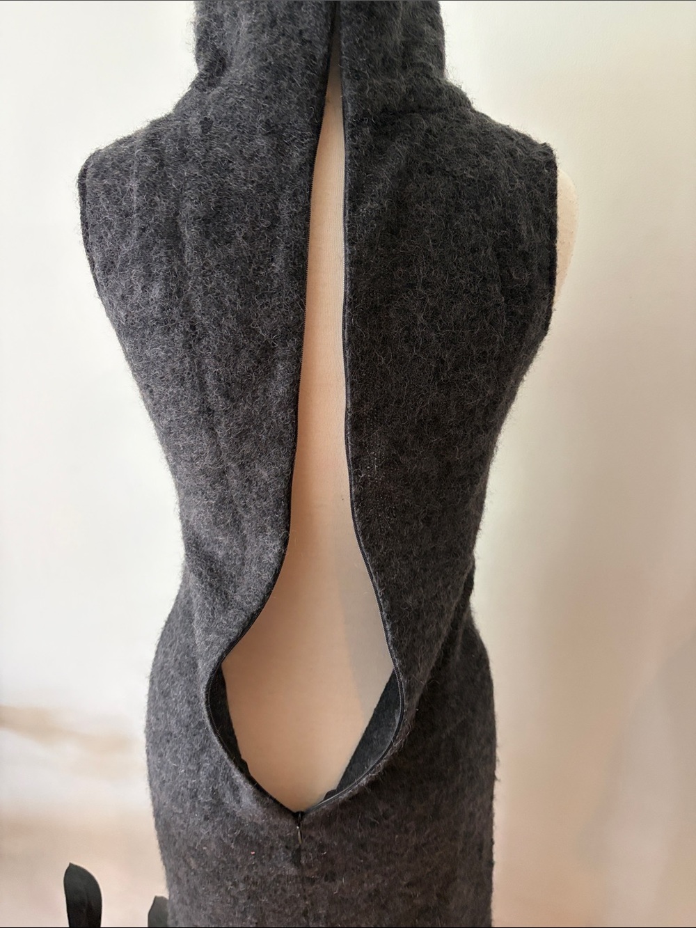 CNC Costume National Sleeveless Dark Charcoal Turtleneck body con Maxi Dress -38 - Picture 5 of 7